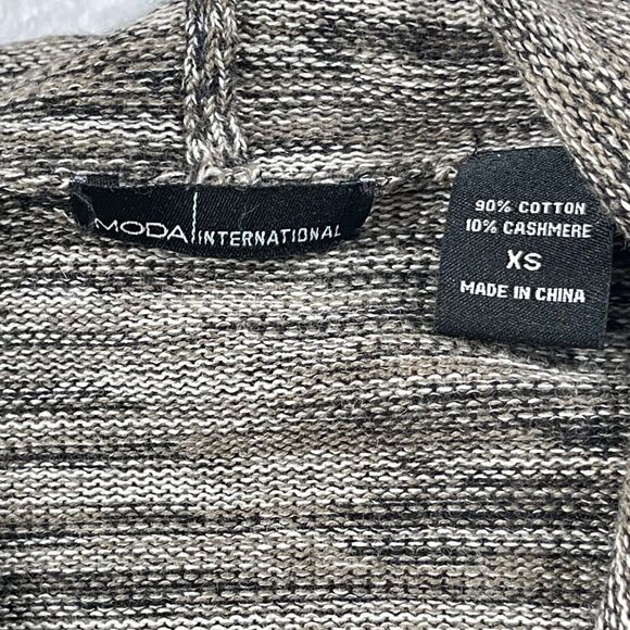 Moda International Cardigan Womens XS Cotton Cashmere Waterfall Open Front - Picture 3 of 11